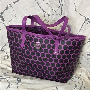 Michael Kors Purple and Black Geometric Tote